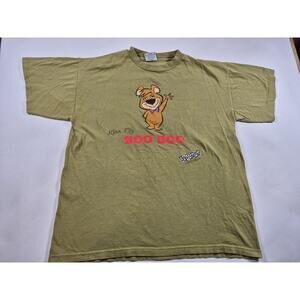 Vintage 1996 Cartoon Network Boo Boo Yogi Bear TV Television Show T Shirt Lg